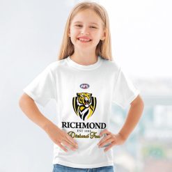 AFL Richmond Tigers Custom Name Number Diehard Fan Kids T-Shirt