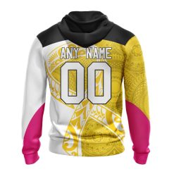 Alternative view of AFL Richmond Tigers Custom Name Number Fight Cancer Pullover Hoodie
