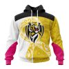 AFL Richmond Tigers Custom Name Number Fight Cancer Pullover Hoodie