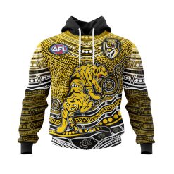 AFL Richmond Tigers Custom Name Number Indigenous Mascot Pullover Hoodie