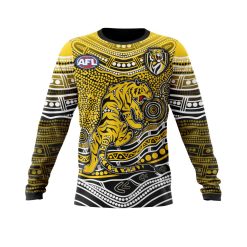 AFL Richmond Tigers Custom Name Number Indigenous Mascot Sweatshirt