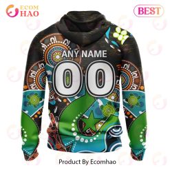 Alternative view of AFL Richmond Tigers Custom Name Number Special Design NAIDOC Pullover Hoodie