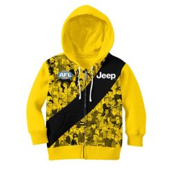 AFL Richmond Tigers Custom Name Number The Simpsons Guernsey Kids Zip Up Hoodie
