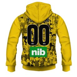 Alternative view of AFL Richmond Tigers Custom Name Number The Simpsons Zip Up Hoodie