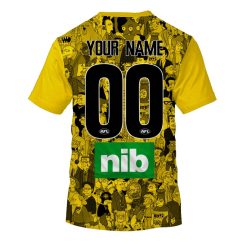 Alternative view of AFL Richmond Tigers Custom Name Number The Simpsons T-Shirt