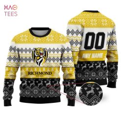 AFL Richmond Tigers Custom Name Number Ugly Christmas Sweater
