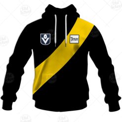 Alternative view of AFL Richmond Tigers Custom Name Number Vintage 1980 Guernsey Pullover Hoodie