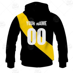 Alternative view of AFL Richmond Tigers Custom Name Number Vintage 1980 Guernsey Zip Up Hoodie