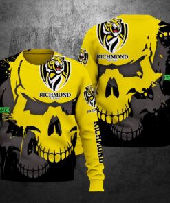 AFL Richmond Tigers Custom Name Skull Sweatshirt