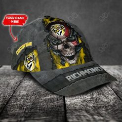 Alternative view of AFL Richmond Tigers Custom Name Skull Yellow Classic Cap