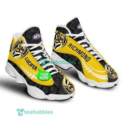 Alternative view of AFL Richmond Tigers Custom Name Yellow Black Air Jordan 13 Shoes
