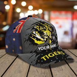 Alternative view of AFL Richmond Tigers Custom Name Yellow Black Classic Cap