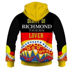 Alternative view of AFL Richmond Tigers Dinky Di Lover Aboriginal Flag x Indigenous Pullover Hoodie