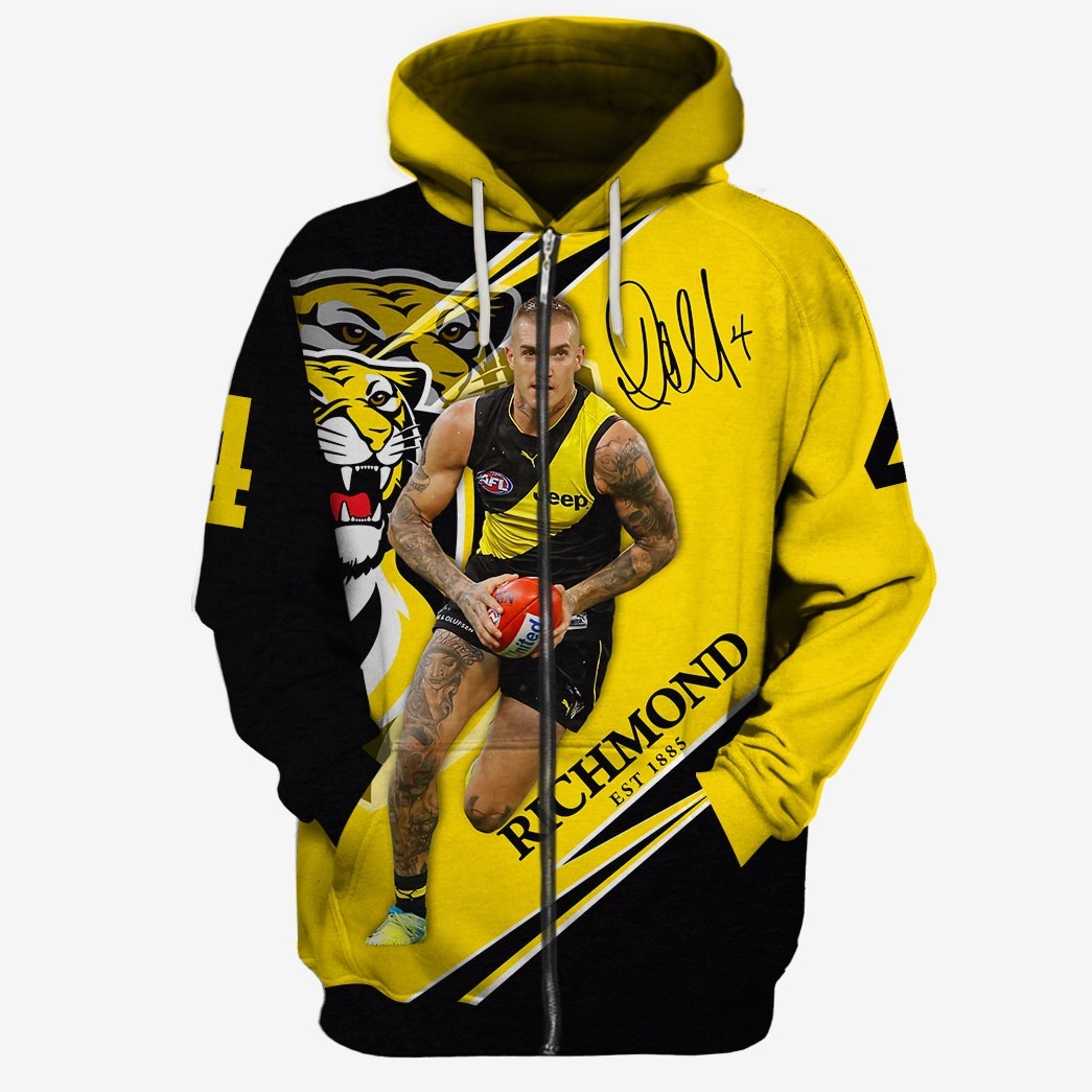 AFL Richmond Tigers Dustin Martin No 4 Zip Up Hoodie V2
