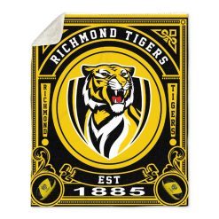AFL Richmond Tigers Est 1885 Fleece Blanket V4