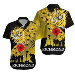 AFL Richmond Tigers Lest We Forget Hawaiian Shirt
