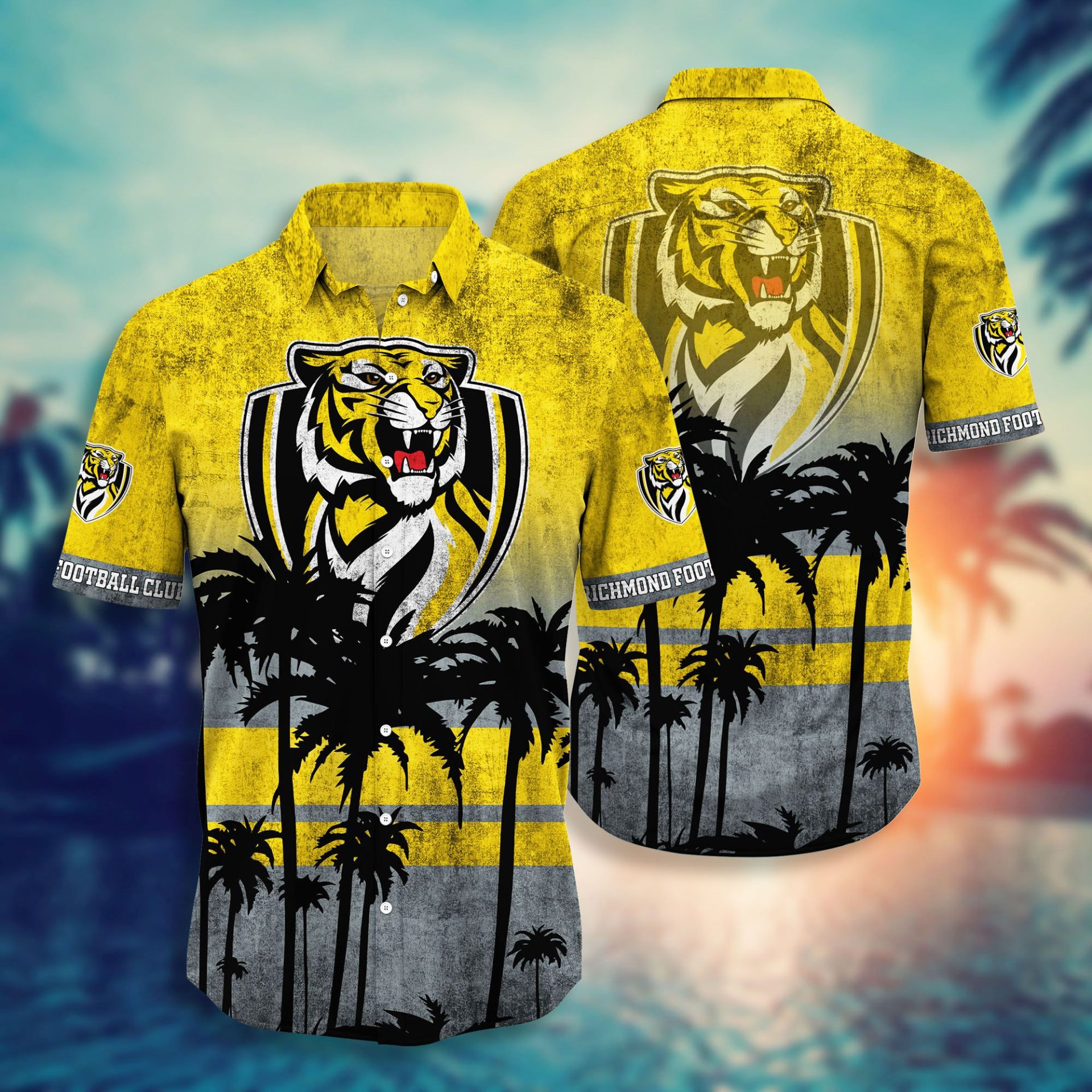 AFL Richmond Tigers Palm Tree Hawaiian Shirt V3