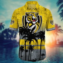 Alternative view of AFL Richmond Tigers Palm Tree Hawaiian Shirt V3