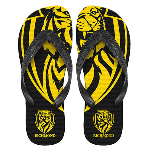 AFL Richmond Tigers Yellow Black Flip Flops