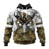 NFL Arizona Cardinals Custom Name Number Deer Skull And Forest Pullover Hoodie