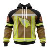 NFL Arizona Cardinals Custom Name Number Firefighter Uniform Zip Up Hoodie
