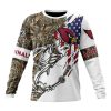 NFL Arizona Cardinals Custom Name Number Fishing With Flag Of USA Sweatshirt