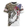NFL Arizona Cardinals Custom Name Number Fishing With Flag Of USA T-Shirt