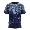 NFL Arizona Cardinals Custom Name Number Honor US Navy Veterans T-Shirt
