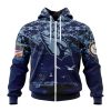 NFL Arizona Cardinals Custom Name Number Honor US Navy Veterans Zip Up Hoodie