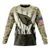 NFL Arizona Cardinals Custom Name Number Honor Veterans And Families Sweatshirt