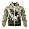 NFL Arizona Cardinals Custom Name Number Honor Veterans And Families Zip Up Hoodie