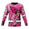 NFL Arizona Cardinals Custom Name Number Pink Breast Cancer Sweatshirt