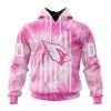 NFL Arizona Cardinals Custom Name Number Pink Tie-Dye Pullover Hoodie