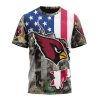 NFL Arizona Cardinals Custom Name Number USA Flag Camo Realtree T-Shirt