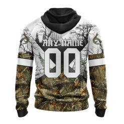 Alternative view of NFL Atlanta Falcons Custom Name Number Deer Skull And Forest Zip Up Hoodie