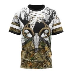 NFL Atlanta Falcons Custom Name Number Deer Skull And Forest T-Shirt