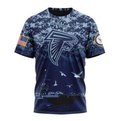 NFL Atlanta Falcons Custom Name Number Honor US Navy Veterans T-Shirt