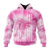 NFL Atlanta Falcons Custom Name Number Pink Tie-Dye Pullover Hoodie