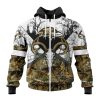 NFL Baltimore Ravens Custom Name Number Deer Skull And Forest Zip Up Hoodie