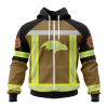 NFL Baltimore Ravens Custom Name Number Firefighter Uniform Zip Up Hoodie