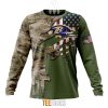 NFL Baltimore Ravens Custom Name Number Green Camo US Military Sweatshirt