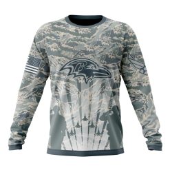 NFL Baltimore Ravens Custom Name Number Honor US Air Force Veterans Sweatshirt