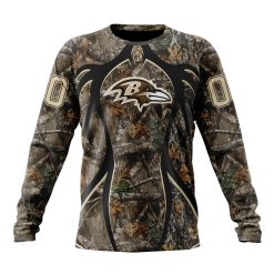NFL Baltimore Ravens Custom Name Number Hunting Camo Sweatshirt