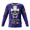 NFL Baltimore Ravens Custom Name Number Kits For Dia De Muertos Sweatshirt