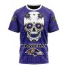 NFL Baltimore Ravens Custom Name Number Kits For Dia De Muertos T-Shirt