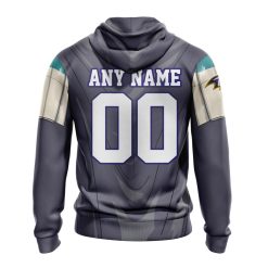 Alternative view of NFL Baltimore Ravens Custom Name Number Mandalorian And Baby Yoda Zip Up Hoodie