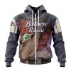 NFL Baltimore Ravens Custom Name Number Mandalorian And Baby Yoda Zip Up Hoodie
