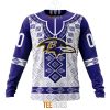 NFL Baltimore Ravens Custom Name Number Native Pattern Sweatshirt