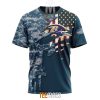 NFL Baltimore Ravens Custom Name Number Navy Skull Camo Veteran T-Shirt