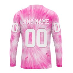 Alternative view of NFL Baltimore Ravens Custom Name Number Pink Tie-Dye Sweatshirt